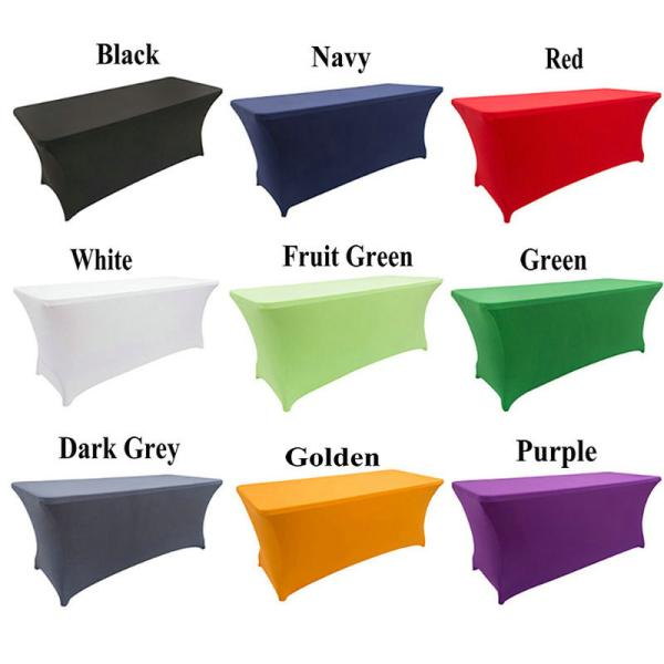 Wedding Party Stretch Tablecloth Rectangular Spandex Lycra Table Cover Tight Fit Fitted Tablecloth for party decoration