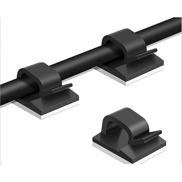 1000 Black Pcs Cable Clips Adhesive Cable Organizer Cord Holder Wire Clip Wire Management Self Adhesive Hooks Wire Holder