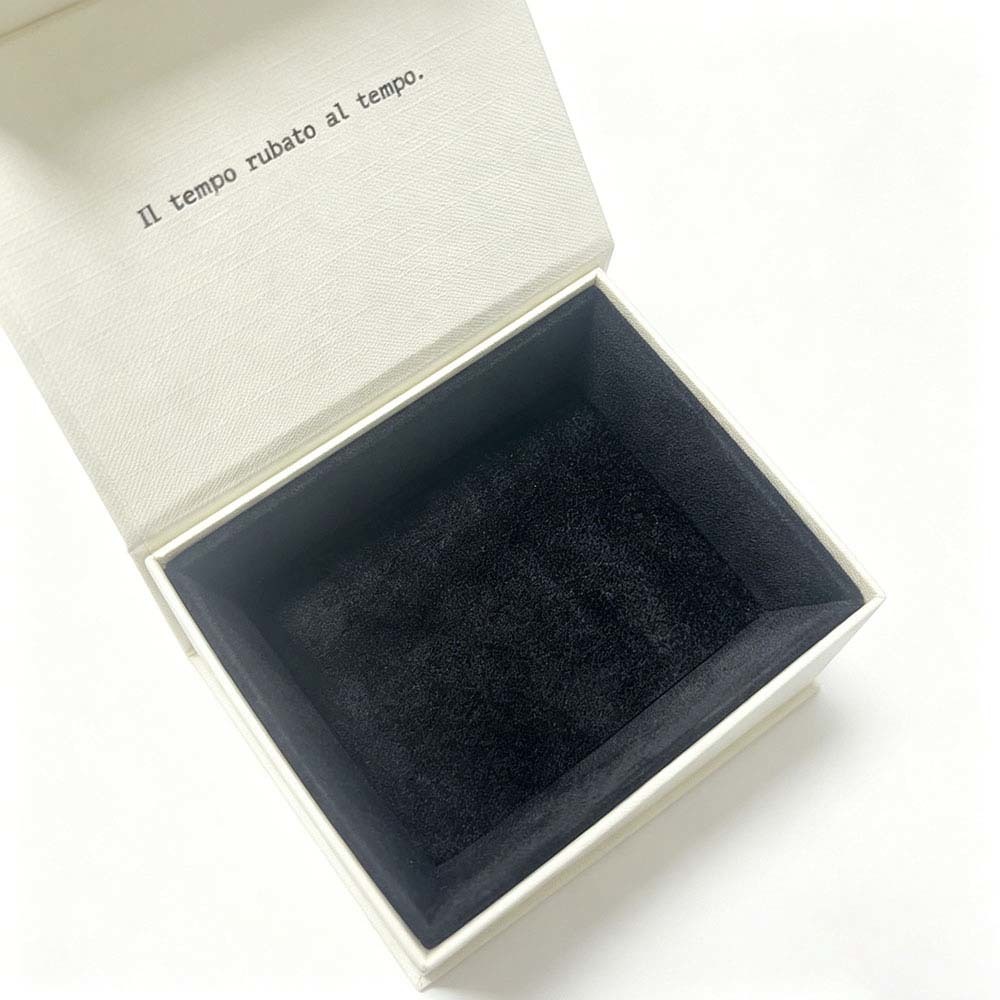 Textured Paper Magnetic Jewelry Box with Black Foil Logo Flocked Sponge Insert