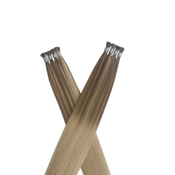 Human Hair Italian Keratin Pre Bonded I Tip Hair Extensions No Shedding
