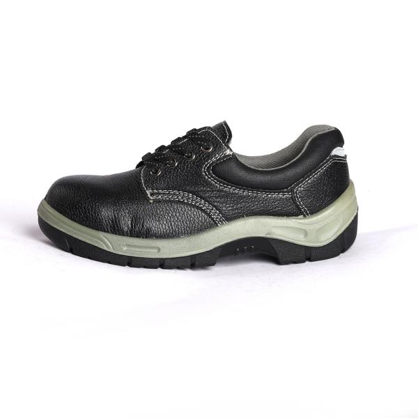 Comfortable EVA Insole Black Leather Steel Toe Protection Men'S Non Slip Work Boots