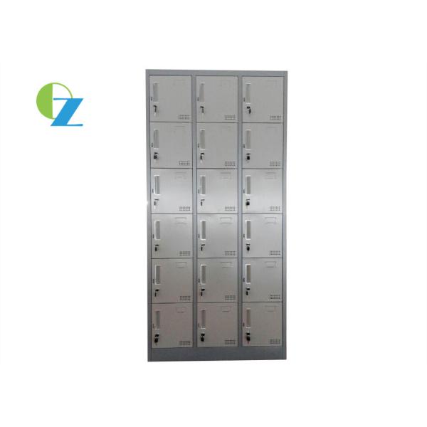 18 Door Steel Office Lockers , Multiple Locker Cabinet Customized Color