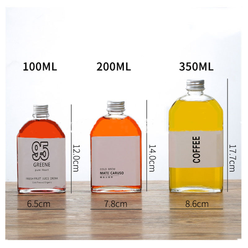 Бутылка с водой 12.3oz 17.7*8.6cm вина сока Beverag плоская стеклянная
