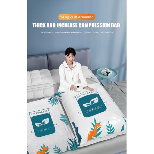 Ahorro de espacio Bolsas de sello de vacío para colchas de toda la temporada Logotipo impreso a medida y ahorre 75% de espacio