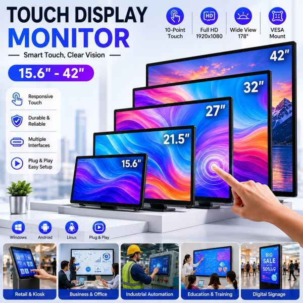 Embedded Industrial Pc 15.6 Inch Capacitive Touch LCD Screen HD 1080P Industrial Monitor All in One Industrial Panel Pc