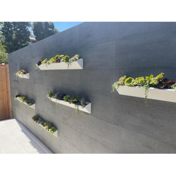 Long Square Wooden Wall Planter for Modern Succulent Display in Indoor Outdoor Garden