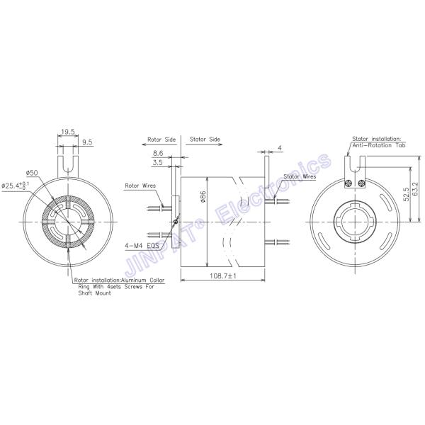 Внутренний диаметр 25.4mm через снабжение жилищем сплава алюминия кольца выскальзывания скважины