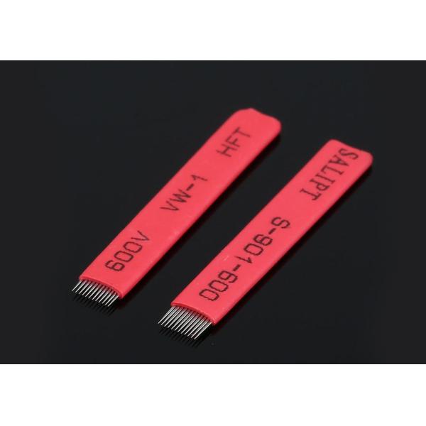 Grado médico Microblading rojo de acero inoxidable #12 de # cuchilla plana 14 agujas