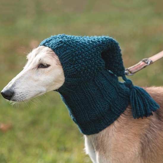 Y-Z Custom Pet Clothing Hats Warm Tassels Winter Wool Neck Ear Warmer Hand Knitted Dog Snood