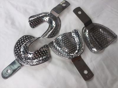 Silver Perforated Impression Tray Set , Custom Impression Trays Front / Side Partial