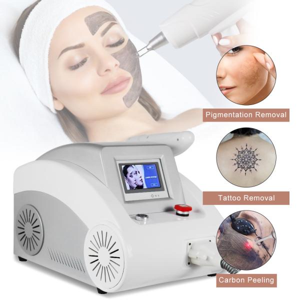 Portable Nd Yag Laser Tattoo Removal Machine Carbon Peeling Skin Whitening Equipment