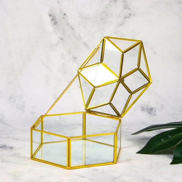 Glass lipstick Cosmetic storage box Clear glass jewelry storage box window display Skincare dustproof storage box