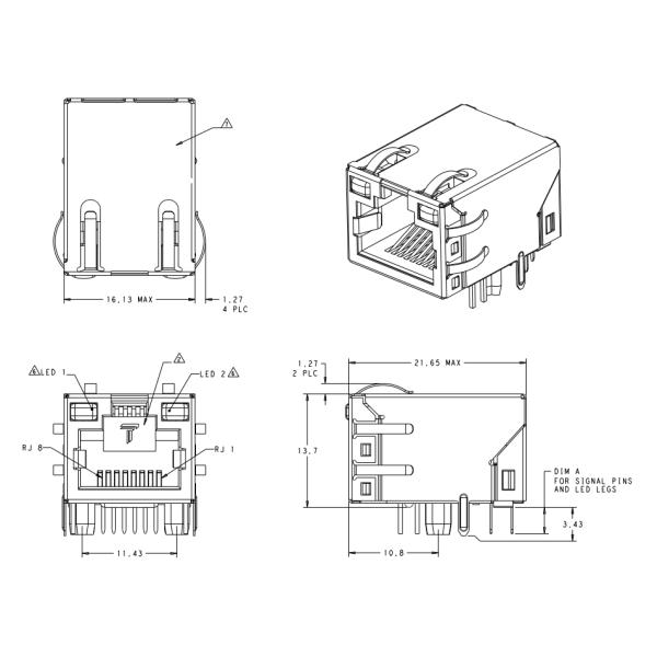 2250013-9 соединитель RJ45 с интегрированным трансформатором для ЭПИЦЕНТРА ДЕЯТЕЛЬНОСТИ, РС карты, переключателя, маршрута, ПК Mainboard, SDH, PDH, телефона IP