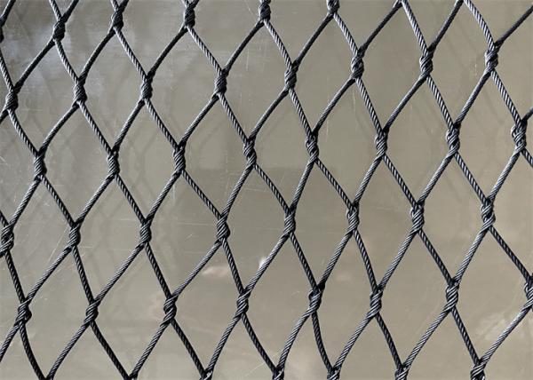 Ss316 Stainless Steel Cable Mesh Black 1.5mm Diameter 25mm Hole Size