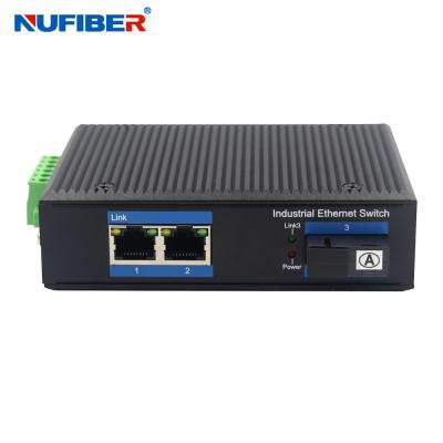 Dual Fiber 1000M Unmanaged Industrial Switch , Optical Media Converter With 2 Ethernet Ports