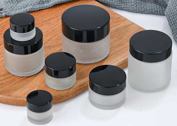 SGS OEM 50ml Cosmetic Jars Empty Face Cream Containers Black Gold Lids