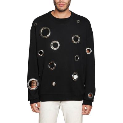 Personalised Hip Hop Crew Neck Sweatshirts Loose With Hollow Round Hole
