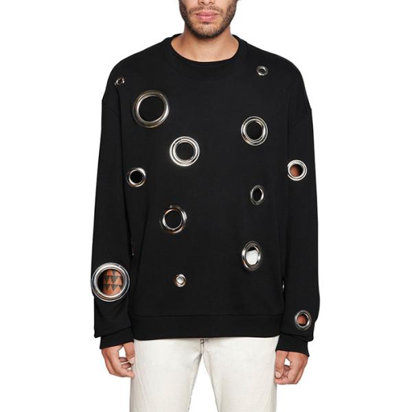 Personalised Hip Hop Crew Neck Sweatshirts Loose With Hollow Round Hole