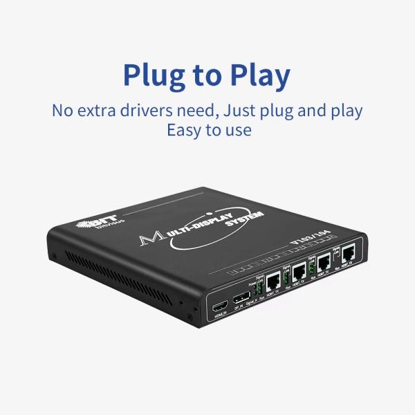 Processeur de fusion de projection avec mappage de pixels 4K60 1 en 4 HDBaseTOut 1X4 4X1 avec sortie port réseau standard HDBaseT