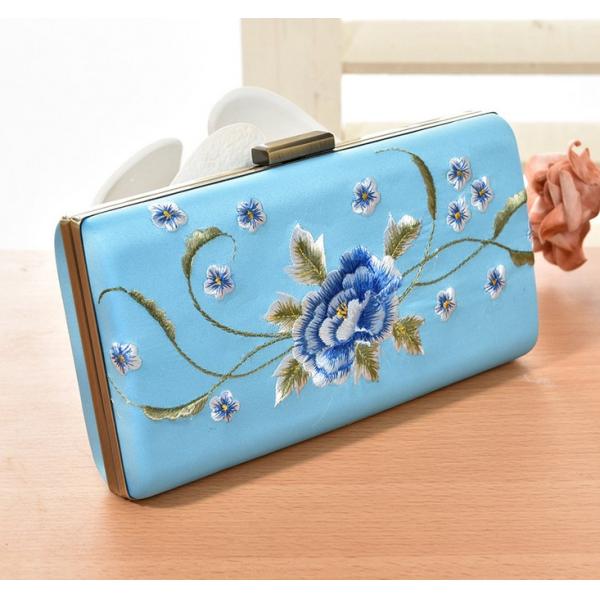 European and American vintage handmade embroidered peony high-grade hand clutch evening bags