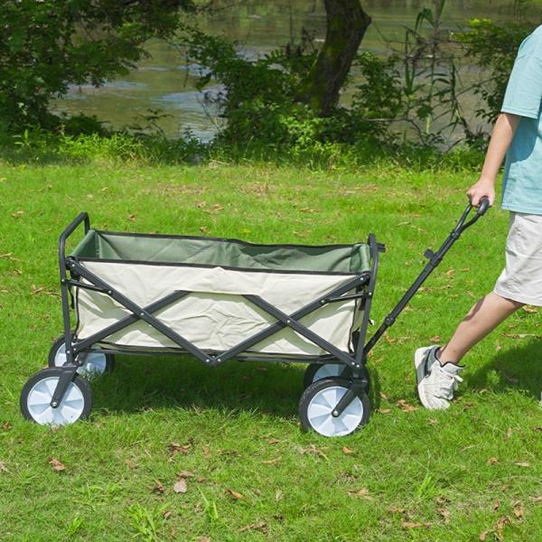 Steel Folding Utility Wagon 100kg Capacity 150L Load Camping Cart