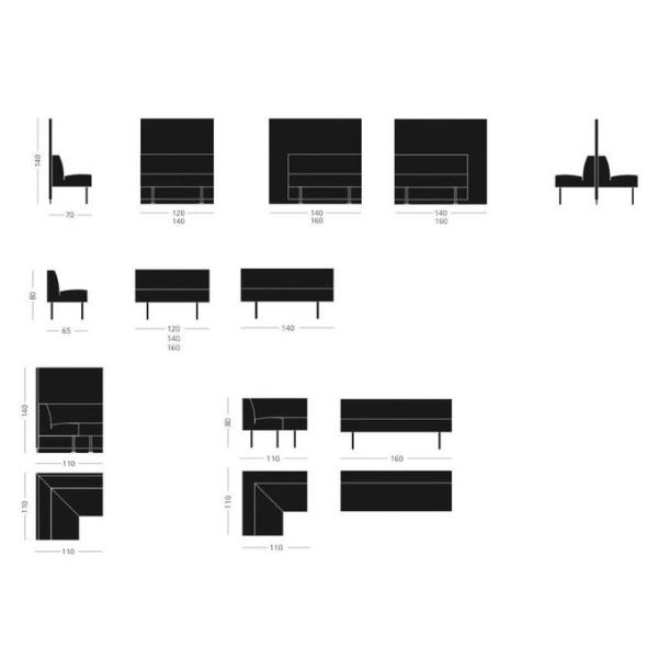 Solid Wood Frame Fabric KTV Modern Sectional Sofa