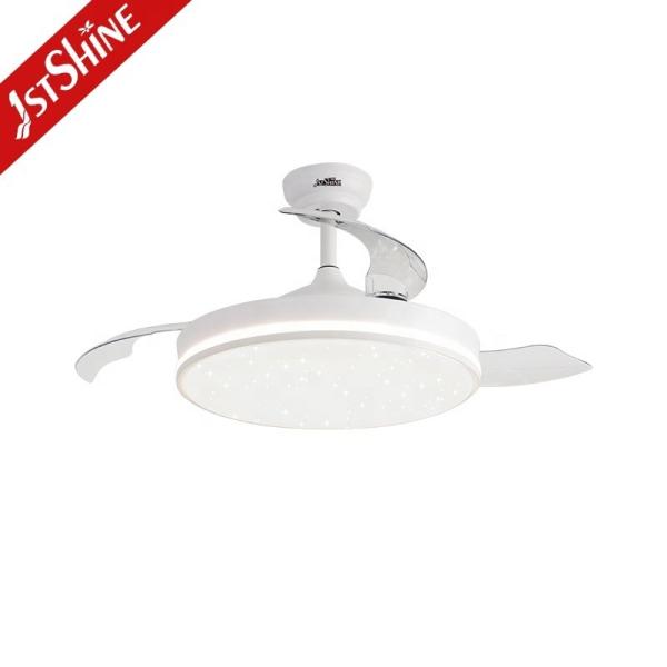 Moderno Design 1stshine Branco Estrelado LED Ventilador de teto com lâminas ocultas e DC Motor