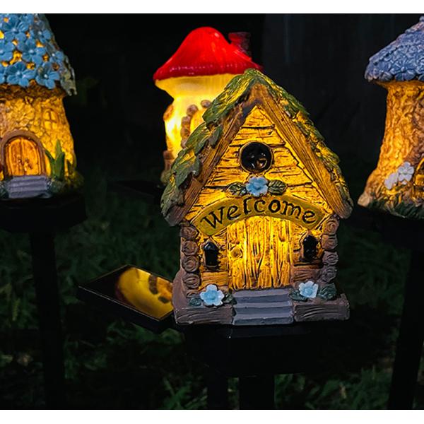 Lawn Landscape Solar Mushroom Lights Outdoor Ground Plug Cartoon Garden House Lights