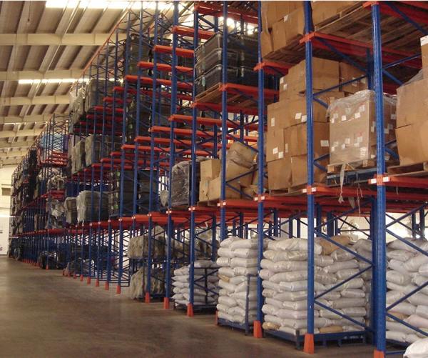Q235B Steel Heavy Duty Shelf Racks Standard Warehouse Equipment Blue / Orange Color