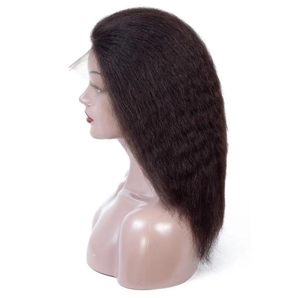 Ready to Ship Kinky Straight Raw Human Hair 5X5 Transparent Lace Front Wigs 12-28 Inches Virgin Human Hair Kinky Straight Wig