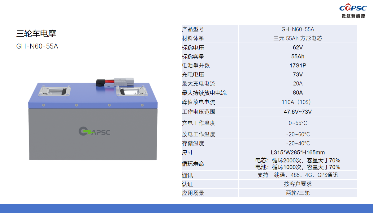 62v55Ah lithium iron phosphate electric motorcycle battery