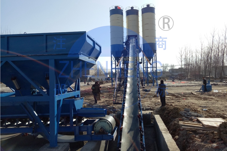 Precast влажный тип завод 60m3 HZS60 конкретный дозируя/емкость ленты транспортера h