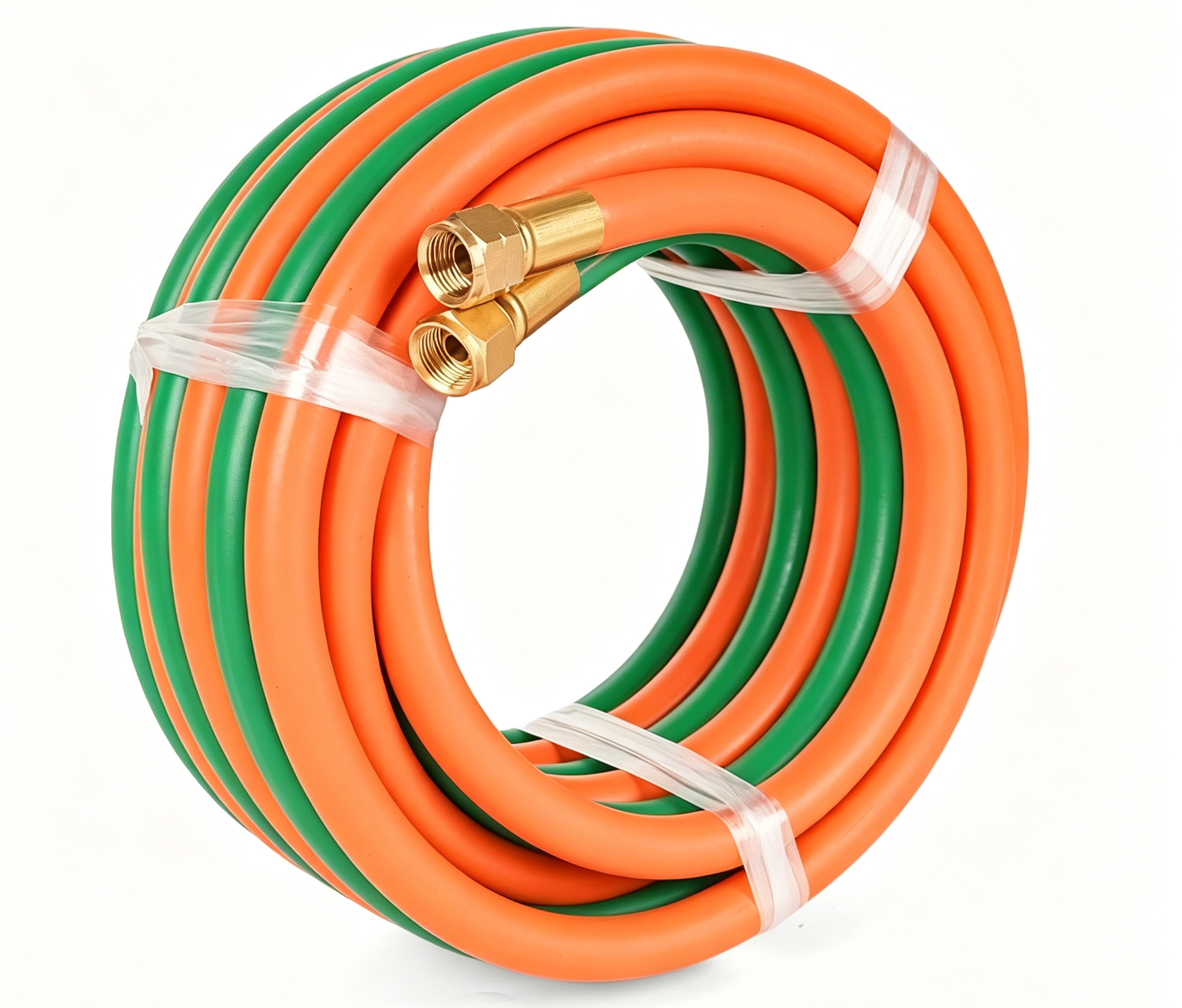 100ft x 1/4 Twin Welding Hose for Oxygen & LPG/CNG – 300 PSI, Grade T, with Fittings. Flame-Resistant Rubber Torch Line for Welding, Cutting & Brazing.
