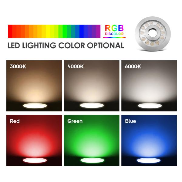 IP68 LED Fountain Light 36W Stainless Steel Housing 3In1 RGB Underwater Light