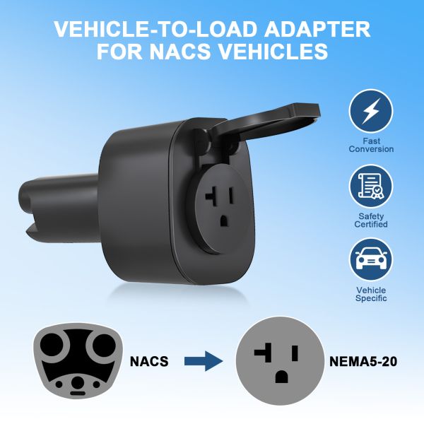 Hot Sale NACS To NEMA 5-20R Adapter, EV V2L Discharger Adapter for Hyundai loniq 5/6, Kia EV6/9 to US Standard Socket, 110V-240V Wide Voltage