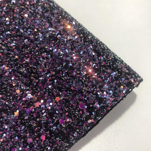 Fireproof 54/55' 3D Holographic Glitter Leather Fabric