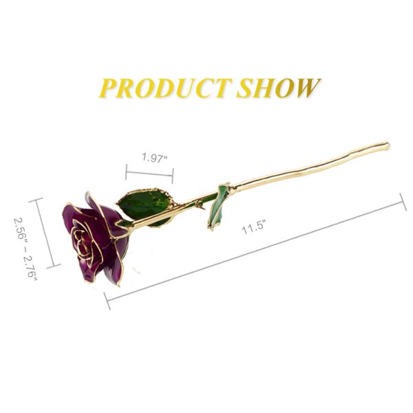 Wholesale High Quality 24K Gold Dipped Real Natural Rose  Artificial Roses for Valentines Day Gifts