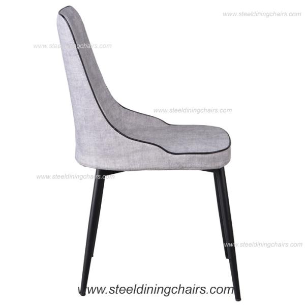 Beige Side Injection Sponge 50CM 52CM 82CM Metal Frame Upholstered Dining Chair