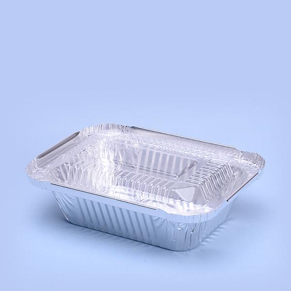 Food-Grade Aluminum Foil Lunch Box 201x142x30mm Microwave Safe