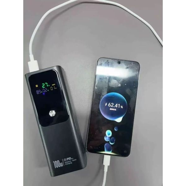 Rechargeable Power Bank 100W Two Way Fast Charging 20000mAh USB A USB C Wired Portable Large Capacity Notebook Charger