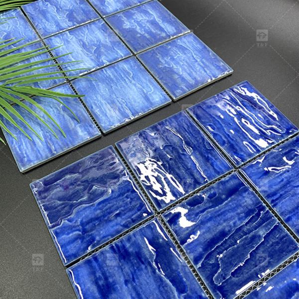 Голубой бассейн Мозаичная плитка Квадратная форма Кухня Ванная комната Пол Стена плитка