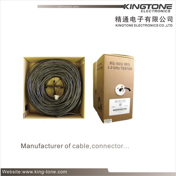 Tri - Shield RG6 Coaxial Cable 18 AWG CCS 77% Aluminum Braiding for CATV MATV
