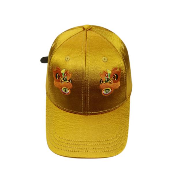 Boné de beisebol amarelo bonito do cetim, tampões do esporte da cidade para a proteção de Sun