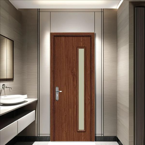 Moisture and Humidity Resistant Formaldehyde-free WPC Glass Door with Superior Strength and Stability