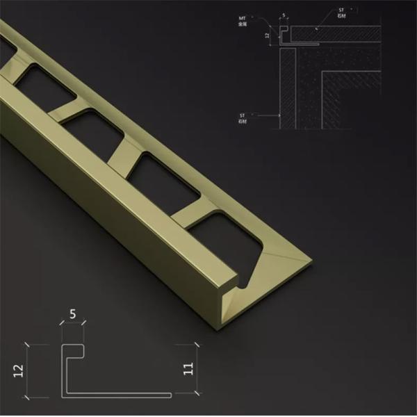 Aluminum-Magnesium Alloy Profile Right-Angle Closing Strips Tile Edge Trim