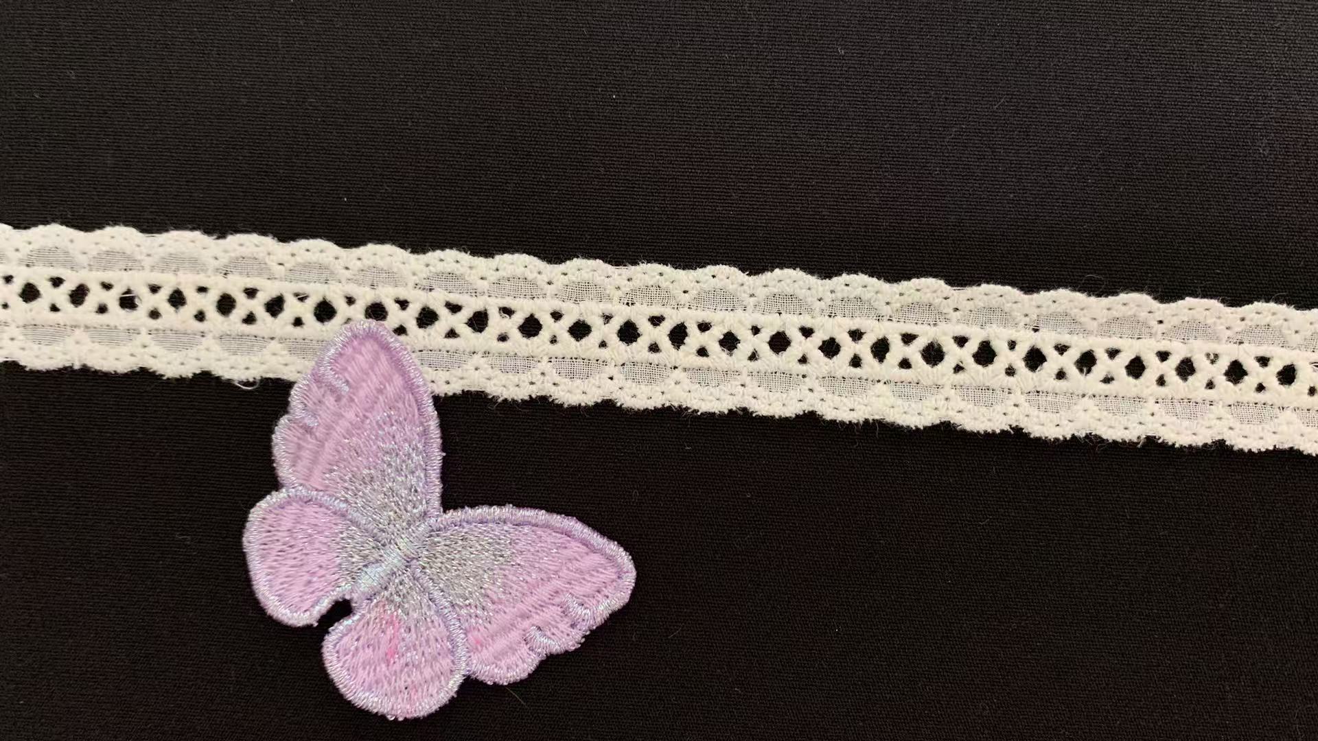Vintage Cotton Eyelet Lace Trim, Delicate Hollow Cut‑Out Embroidered Lace Edge for Garment Sewing Decoration
