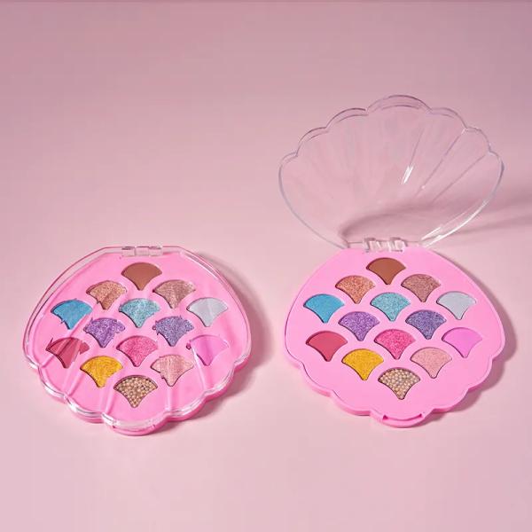 Custom Shell Shaped Duochrome Eyeshadow Palette Cute Makeup For Kids