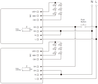 36W NFC programmable DALI DT8 LED driver constant current 500ma to 1100ma output