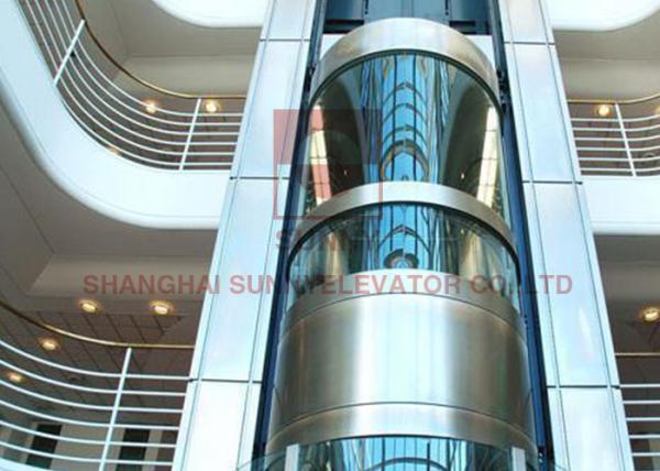 VVVF Passenger Glass Panoramic Elevator With Deceleration Device 1.0 - 2.0m/s
