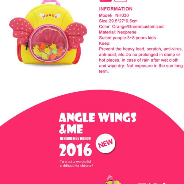 Cute Toddler Backpacks Water Resistant For Children Angel Design
